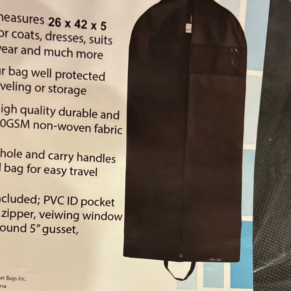 Bags for Less Black Garment Travel Bag 2Pk NWT